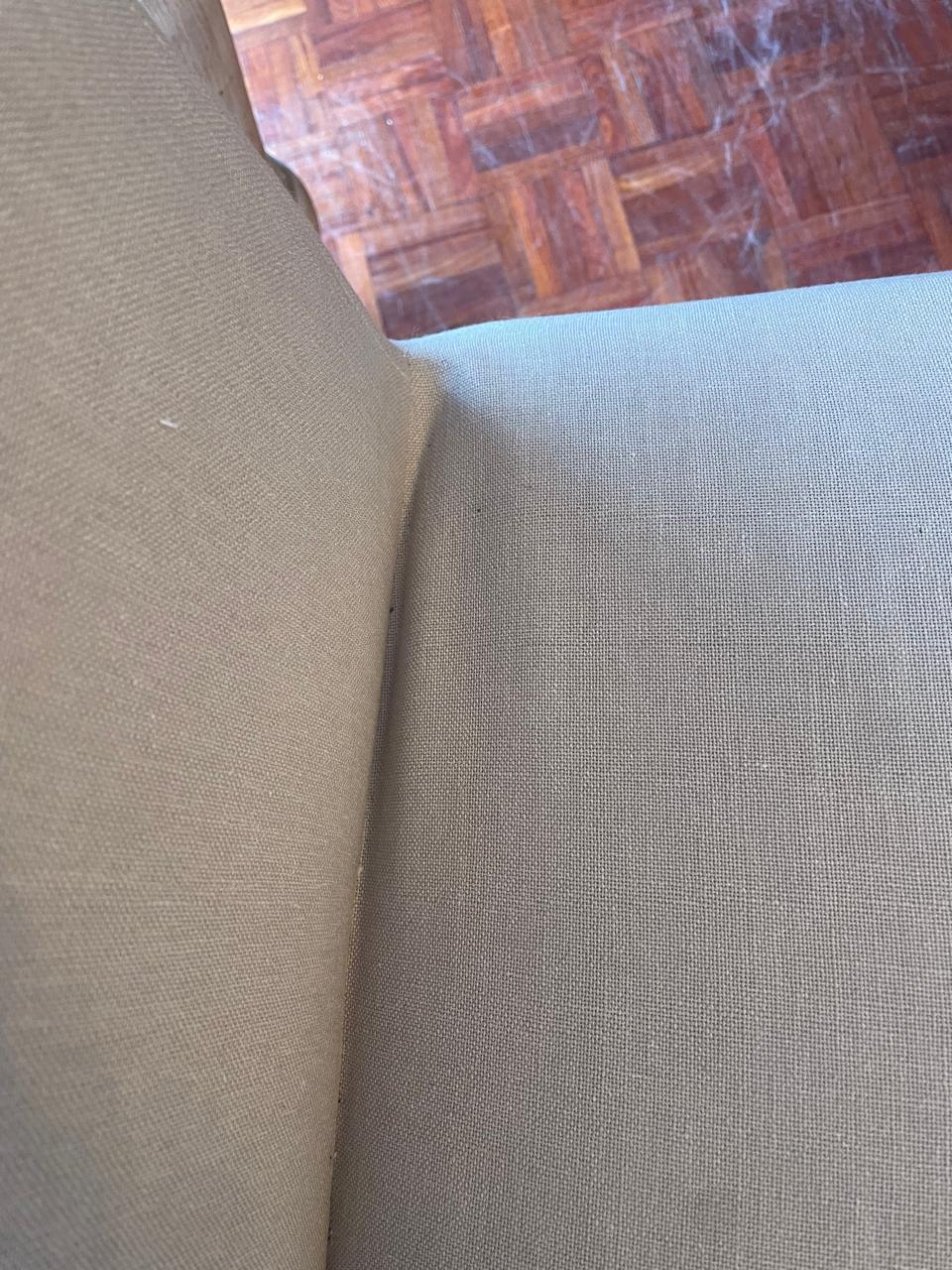 Close-up of a dining chair seat and back junction